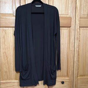 Grey Open Front Cardigan